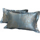 Cotton satin jacquard pillowcase European style pillowcase single latex pillowcase wedding pair high count high density Budapest (jade powder) 1 pair 48cmX74cm
