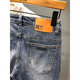 Jueot Summer Simple Denim Shorts Herren trendy koreanischer Stil Slim Elastic Fünf-Punkte-Hosen lässig und vielseitig mittelgroße Hosen Herrenhosen 9902 Dunkelblau 28