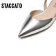 Sijiatus neue elegante Sandalen flache Schuhe flache Mund Single Schuhe Frauen Sandalen S5024CH4 Mondlicht Silber 34