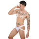 
Lace hollow lingerie gay halter bra men's suit mini vest seduction thong g219 white lace bra + panties S