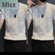 MLEX cool clothing individual store short-sleeved sweater men's slim knitted half-sleeved bottoming shirt round neck. T-shirt white (round neck) M (90-105Jin Jin equals 0.5 kg)