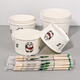Disposable bowls and chopsticks, household thickened instant noodle paper bowls, commercial packed lunch boxes, disposable bowls and chopsticks lunch boxes, whole box batch, thickened 700 type paper bowls and chopsticks, 100 sets