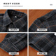 Brushed long-sleeved shirt plaid American heavyweight casual style large size youth tops autumn and winter velvet work jacket men gray Z956 3XL recommended 176-195Jin Jin equals 0.5 kg