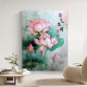 中国风高颜值荷花diy填充涂色手工绘丙烯荷气生财油彩画 hy14066 30*40cm加厚实木内框 高亮颜料+专业油画布+