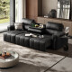 Gujia Home (Kuka) Smart Home Electric Sofá Cama Luz italiana Lugar de piano de lujo LAWRENCE CERO Capa de pared Top de vaca Sofa 6227 Piano Keys Black 3 Person Posición 3 Cama de sofá eléctrico con volcado