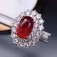 Nanyang Peninsula Pigeon's Blood Ruby Ring 18K Gold Inlaid Diamond Color Treasure Ring Lady Temperament Fashion Luxury Accessories Valentine's Day Gift [Custom Deposit] Contact customer service to order, deposit 1000