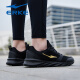 Hongxing Erke Men's Shoes Summer Light Sports Shoes Sports Men's Black No-Slip Woven Red Star Round Spote Spure Shops Mesh Casual zapatos casuales, Black/King Gold 3291 (malla de cuero) 42