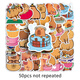 100 Capybara niedliche Tieraufkleber Cartoon DIY Handbuch Material Laptop Gepäck Guka Aufkleber wasserdichte selbstklebende DIY-Material 50 Capybara-1047 4-5cm