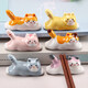 Jin Geyu Japanese-style cat chopstick holder Japanese-style ceramic cat puppy Shiba Inu ornaments chopstick holder chopstick holder cartoon exquisite home small Shiba Inu dog complete set of 5