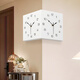 Zhuangshu reloj de pared de doble cara esquina de moderno simple de moda personalizada esquina de reloj de reloj silencioso pared de reloj de dos lados 9195 blanco