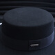 Tochino hat women's autumn and winter casual versatile fashion top hat black wool flat-edge top hat British retro flat-top hat men black regular M size adjustable (54-57.5cm)