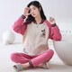 Comfortable shirt for women, winter pure cotton long sleeves, autumn and winter warmth thin cotton air cotton mezzanine, women's warm home clothing MC15276 XXL (recommended 135-150Jin [Jin equals 0.5 kg])