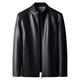 ROMON Haining imitation leather jacket men's winter style young and middle-aged men's leather jacket jacket dad men's velvet stand-up collar motorcycle jacket 2002 black lapel velvet style 175/L recommended 120-140 Jin Jin is equal to 0.5 kg