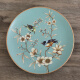 
Tira American country ceramic decorative plate ornaments for viewing plates and living room model room ornaments for decoration 1047 Blue oriole blossoms with bracket