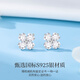 Lao Fengxiang light luxury S925 silver earrings for women, clover ear jewelry, senior birthday and anniversary gifts for girlfriends, bright clover earrings* local warehouse/delivered nearby