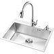 KOHLER (KOHLER) MANUEL DE CUISINE 4 mm Single Single 304 Basin de lavage épaissis en acier inoxydable sous Counter Lavage du bassin d'eau Bodet d'eau est bon 6545 avec un ensemble complet de robinet 6193
