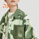 ANTA Children's Short-Sleeved Boys' Clothing 2024 Summer New Trendy Printed Woven Quick-Drying Shirt Boys' T-Shirt Short Reef Green-1 110