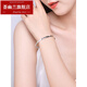Huiyoulan platinum bracelet for women pt950 platinum bracelet laser oval imperial concubine semi-solid bracelet simple bracelet gift Chinese Valentine's Day gift Christmas gift platinum rhombus bracelet 52mm, about 9.04 grams, width 4.3mm