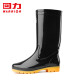 Pull-back rain boots, men's fashionable rain boots, outdoor waterproof, non-slip and wear-resistant HL8075 mid-tube black size 42