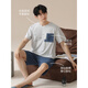 
Modal men's pajamas men's summer short-sleeved pure cotton shorts suit can be worn outside home clothes, all cotton summer thin style 16759 L (recommended 110-115Jin [Jin equals 0.5 kg])