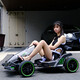 Samat children's electric car go-kart can seat adults, boys and girls, four-wheel remote control and drivable toy car, top with painted gray, remote control + large battery + dual drive