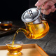 Yipin Workshop High Temperature Resistant Thickened Glass Teapot Filter Heat Resistant Teapot Flower Teapot Household Tea Set Tea Cup Set Yinquan Kettle 380ml