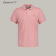 Couleur solide simple de commu au Gant Men de Gant Men Polon Polo Polo à manches courtes 671 Pink XS