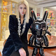 Internet celebrity robbi Mars Space Rabbit large ornament shopping mall restaurant bar KTV trendy shop floor decoration sculpture 1.2 meters Mars Rabbit fixed jin