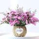 AIMAN Yunnan Flowers Dried Flower Bouquet Forget-Me-Not Lover Grass Combination Starry Gypsophila Living Room Real Flower Arrangement Home Furnishings Purple + Grass About 30 Pieces Not Excluding Flower Basket