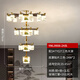Heliang nuevas lámparas de sala de estar de lámparas chinas, toda la madera de cobre sólida, faros delanteros de construcción de dúplex de alta gama, comedor, estilo chino 9906 Qianlijiangshan-Copper+madera+hierro+jade-24 cabezas