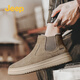 JEEP雪地靴吉普棉鞋时尚潮流英伦东北防寒加绒保暖马丁靴系带休闲男靴 沙色 41