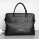 COW briefcase men's handbag large capacity business fashion men's bag C-9898 black 14 inches