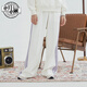NEW BALANCE/NB embroidered jacket contrasting edge strip straight knitted women's sports trousers casual suit 6LD12122-IV XS