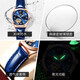Olevs Swiss Certified Brand Watch Women's Mechanical Watch Vollautomatisch wasserdichte Luminous Women's Watch Hollow Diamond-Set Fashion Watch OLEVS-6636-Blue Leder Rose Shell Blue Oberfläche