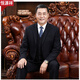 Hengyuanxiang three-piece loose middle-aged and elderly suit suit for father, middle-aged father and elder, wedding casual style, navy blue (clothes + pants) XL 175 size suitable for 125-135 Jin Jin equals 0.5 kg