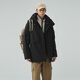 
Snow Fly [Off-season Clearance] Fashionable and versatile outdoor short windproof and warm stand collar hooded Parker extreme cold down jacket Black 8056 L 175/92A
