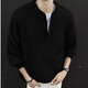 Tang Hao Autumn American Henley Collar Casual Sweater Boys Trendy Versatile Loose Couples Students Handsome Bottoming Sweater Gray XL