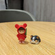 Gelun Cute cartoon desktop character small ornaments creative office healing mini couple micro landscape decoration two dolls put on umbrella combination A