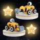 MAIGEMENG children's remote control car toy boy 3-4-6 years old excavator engineering vehicle car Children's Day birthday gift space car light music + 4 head accessories interstellar adventure remote control car