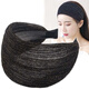 Dai Shilin DSL short hair headband to keep hair in transitional period artifact to keep long hair and keep hair in awkward period for women to cover white hair headgear to cover hairband black crystal gauze headband