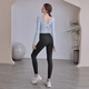 LULULMCCTN Beauty Back Yoga Suit Women's Fixed Cup Fitness Pilates Professional Training Sports Long Sleeve Suit Milk Blue Long Sleeve M