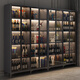 Coral Harbor Wine Cabinet Display Cabinet Light Luxury Wine Cabinet Home Glass Door Simple Modern Living Room Cabinet Wall Display Cabinet White 120*30*15844 Black Frame Gray Glass