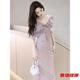 Tilotina French elegant fishtail host dress light luxury niche high-end banquet elegant lady evening dress light purple dress M (recommended to wear around 99-108)