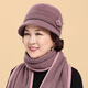 Gu Wenlun's hat with wig for middle-aged and elderly women in autumn and winter 2025 season mother's style short curly hair full head hat plus velvet versatile style (khaki hat) dark brown curly hair (hair net)