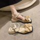 AIZUNSHI niche temperament bag head thick heel sandals women's one-line buckle ins trendy 2025 summer new fairy style skirt 2677 meters white 40 (250mm)