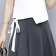 Costume de mode Farodi Robe pour femmes printemps et été Nouveau costume de sport à manches courtes slim 1381 blanc + gris 3xl