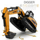 Huina model full alloy excavator model Huina large remote control car children boys and girls holiday birthday gift digging 70cm alloy version excavator for corporate use (do not shoot)