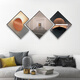 Pinturas de decoración de sala de estar OUFA Combinación de lujo Combinación de sofá Pinturas colgantes de pared moderna de estilo nórdico simple triple triple murales comedor pinturas de porcelana de cristal