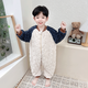 Kexin baby children's clothing children's flannel coral velvet one-piece pajamas autumn and winter double-layer thickened boy baby home clothes anti-kick sleeping bag picture color 100 size recommended 2-3 years old (height around 95)