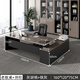 Han and Tang Dynasty Shuangsheng office desk and chair combination boss table commercial simple modern executive desk manager single table president office table gray walnut total length 160 + desktop width 80